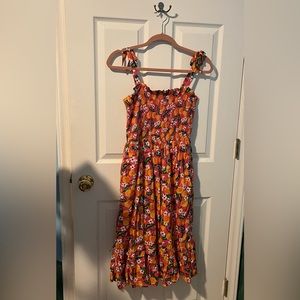Draper James orange blossom print dress.